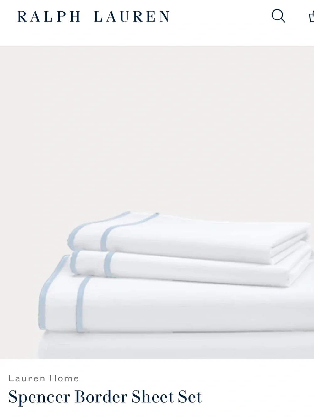 Lauren Ralph Lauren Home KING Spencer Border 4 Pc Sheet Set Retail $220